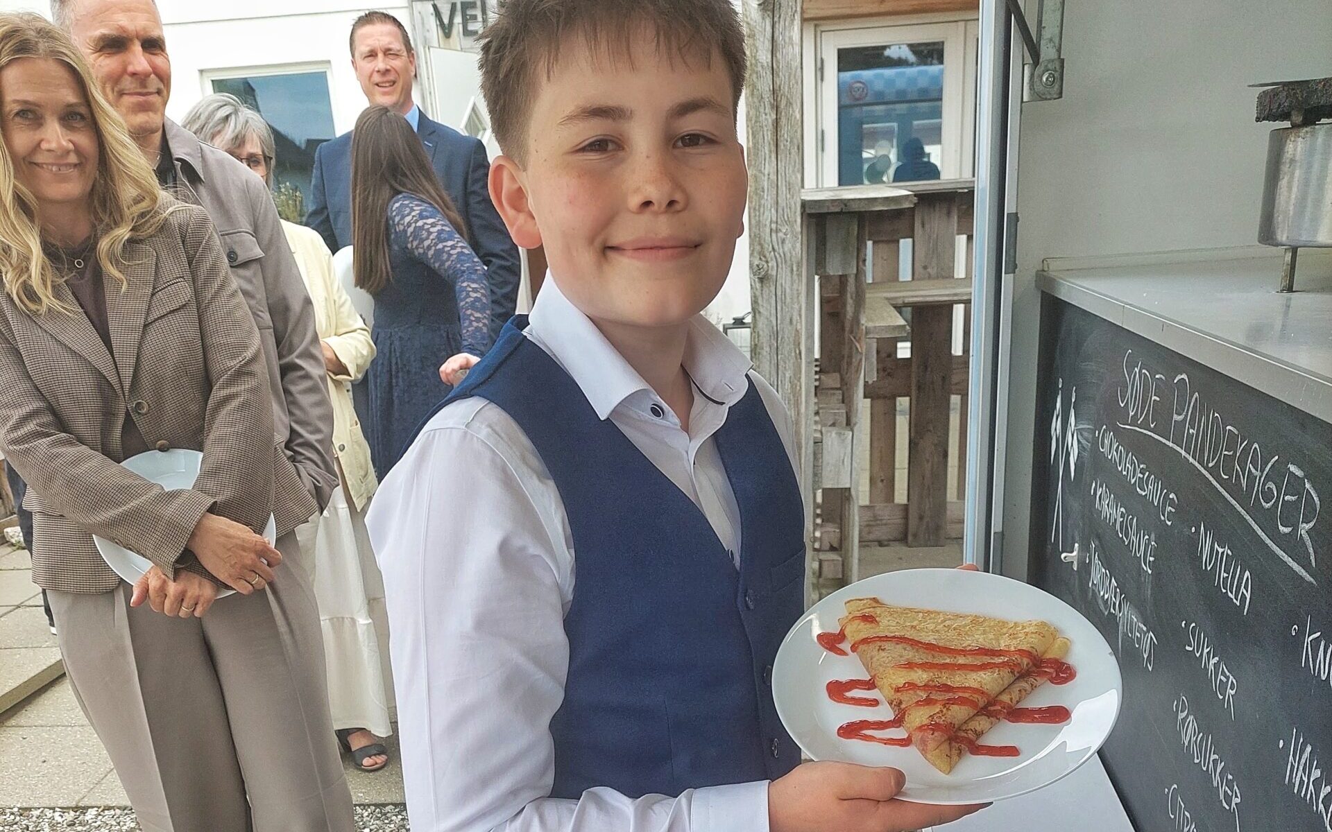 Konfirmation med pandekager i Bjert ved Kolding
